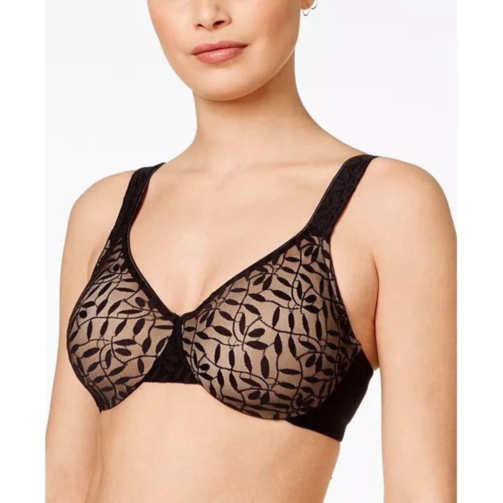 Black Lace Overlay Unlined Underwire Bra - Women Intimates & Sleepwear.